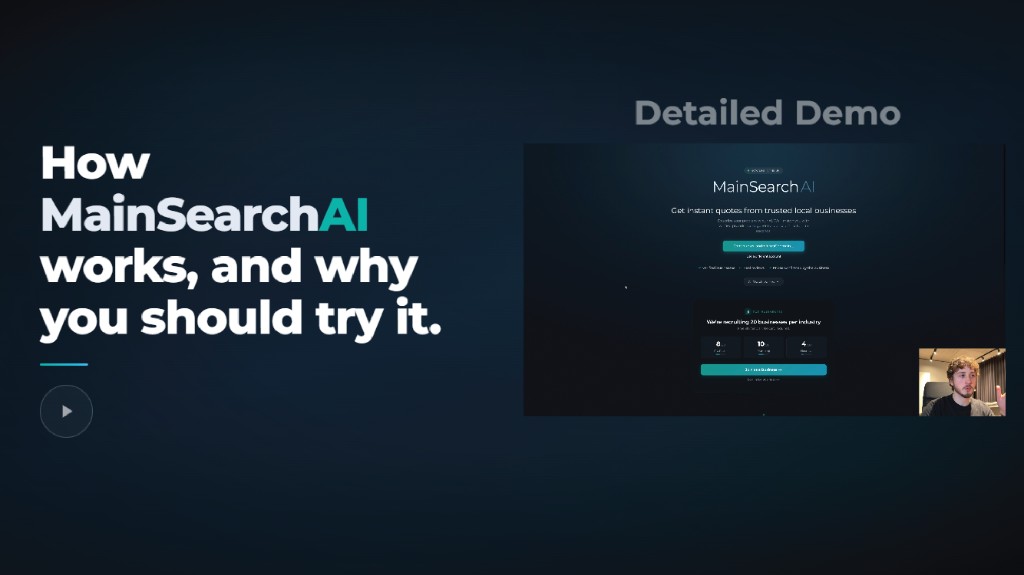 Detailed demo of Mainsearch